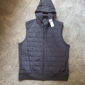 Men's Charcoal Hooded Vest